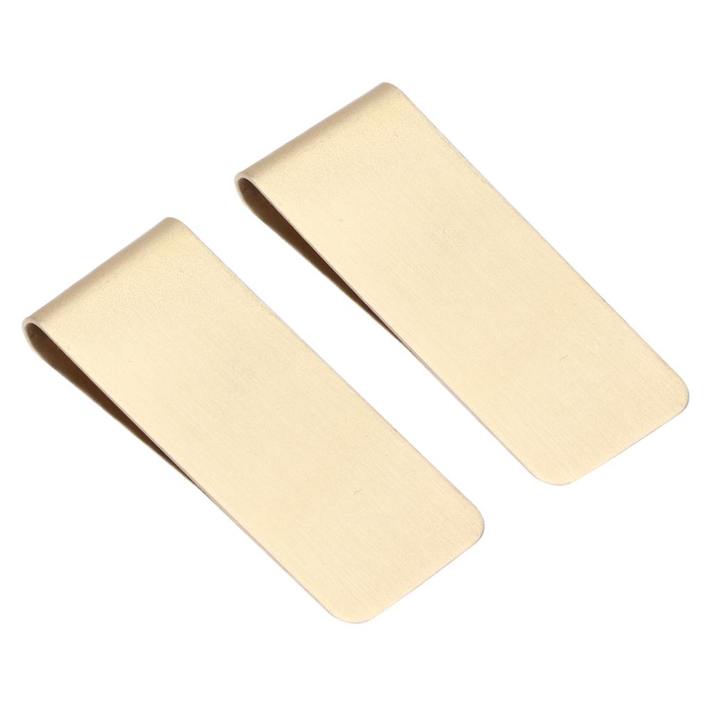 2Pcs Metal Money Clips Stainless Steel SpecialShaped   Wallets Credit Cards Holders for Men(Gold )