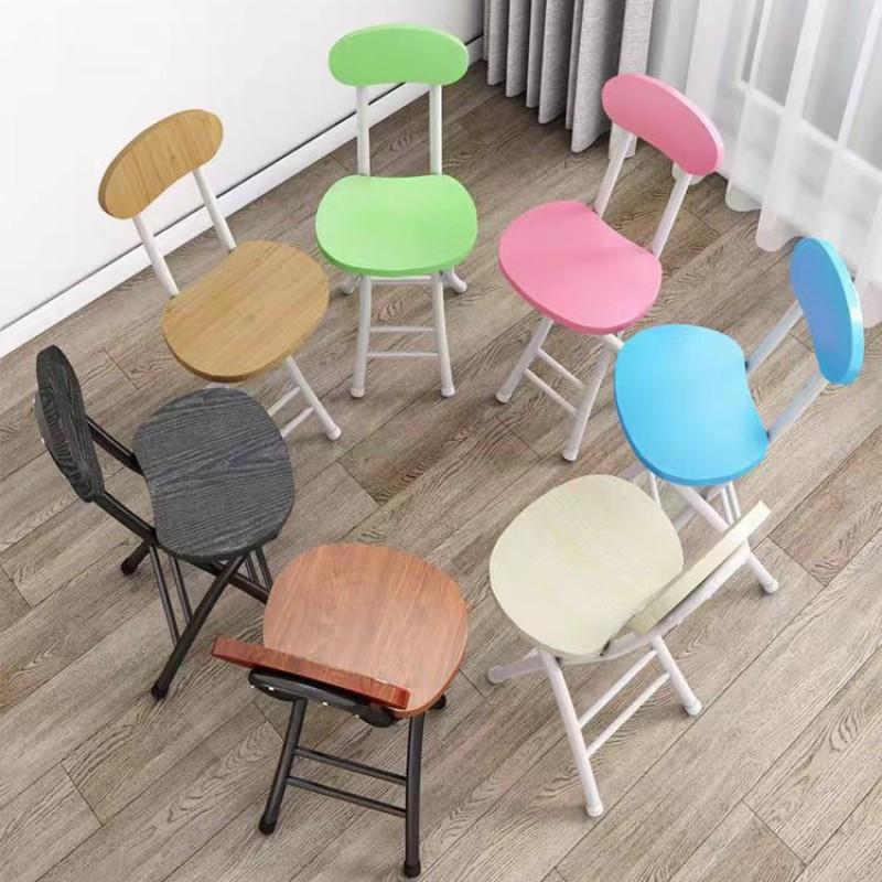 Portable Folding Chair With Backrest Home Dining Student Dorm Office Training Lightweight Metal Frame