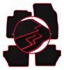 Tapis de sol en velours avec bordure rouge pour: Mazda 2 II hatchback (2007-2015)