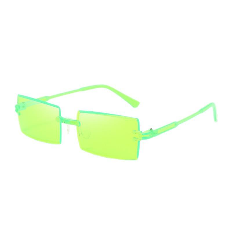 New frameless trimmed square gradual change color marine sunglasses European and American fashion Internet celebrity street shot trendy sunglasses