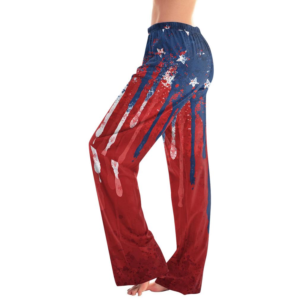Women's Casual Fashion Independence Day Printed Loose-fitting Home Pajama Pants