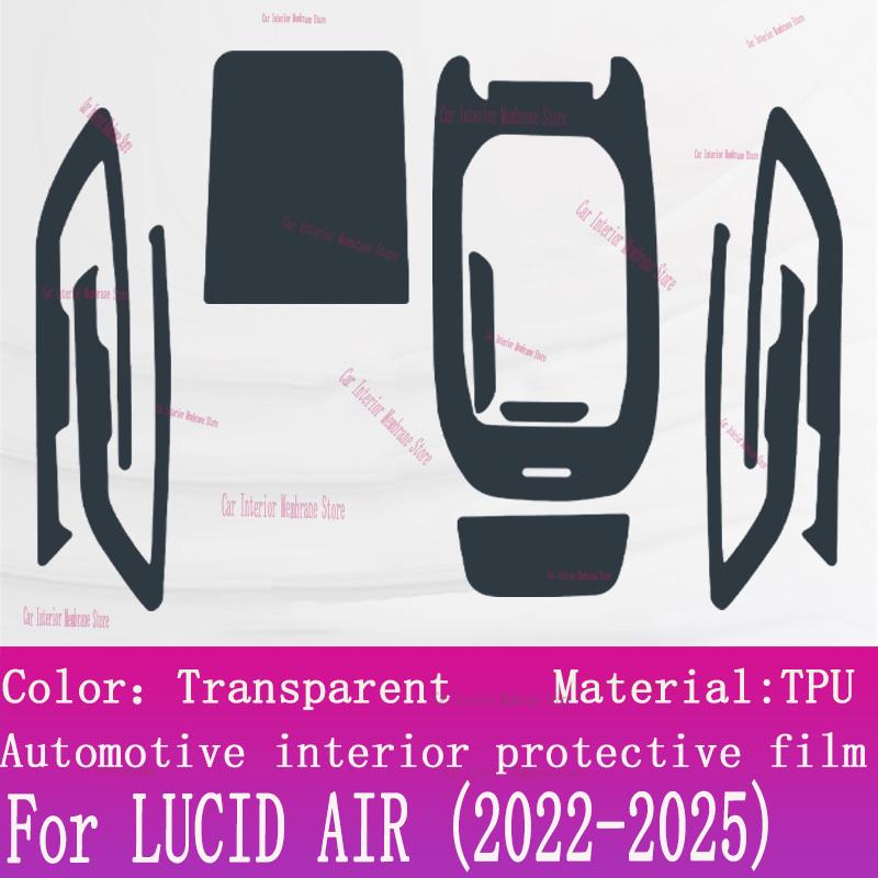 For LUCID AIR (-2025) Gearbox Panel Navigation Automotive Interior Screen Protective Film TPU Anti-Scratch