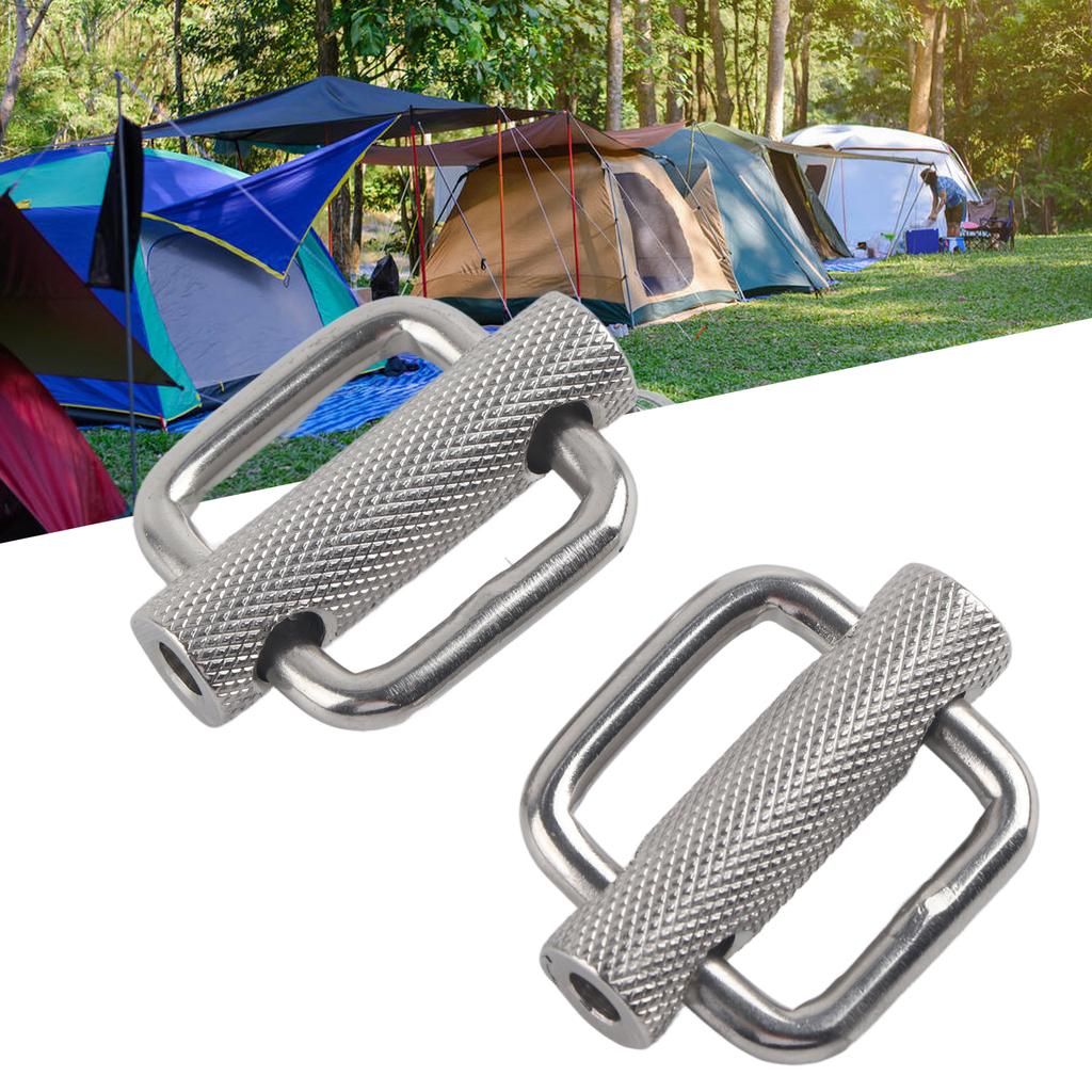 2Pcs Slide Buckle 316 Stainless Steel Rectangle Knurled Roller Belt Buckles