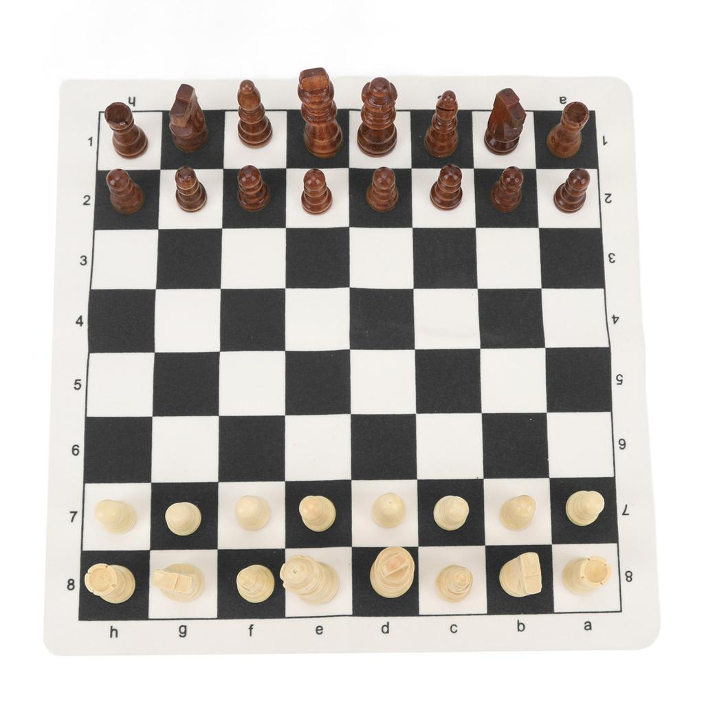 Chess Board Game Set   PU Lther Chess Board Wooden Chess Pieces Portable Chess Set with Storage Bag