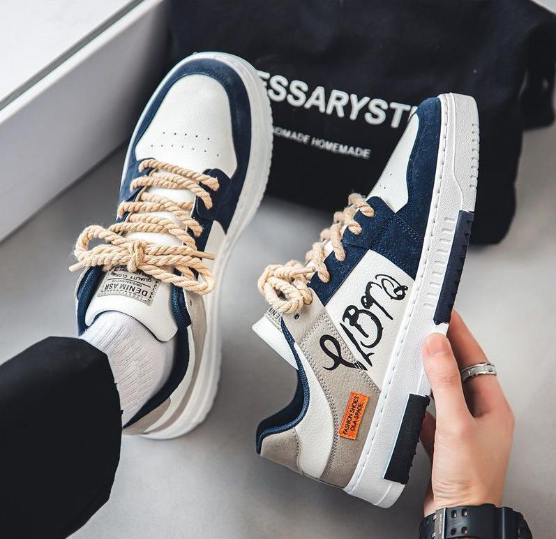 

Новый студенческий тренд, универсальные спортивные летние нишевые дизайнерские повседневные кроссовки, модные кроссовки, популярные товары 2024 года 41 синий