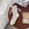 Miu-Style Bow Streamer Mid-Calf Ballet Socks - Spring & Summer JK School Style Women's Versatile Slouch Socks