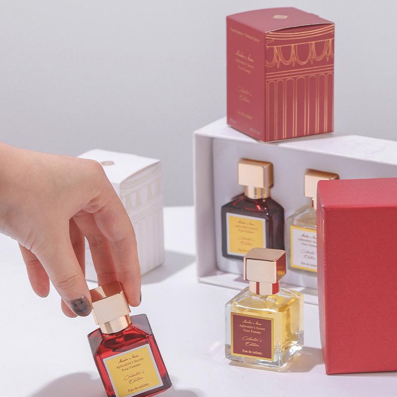 Rouge Crystal Red Long-Lasting Women's Perfume Gift Set - Light Fragrance, Three-Piece Valentine's Day Gift Box