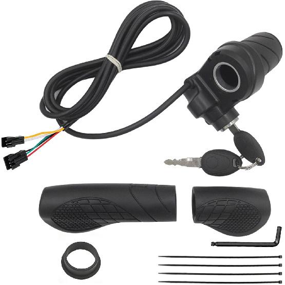 

Ebike Hallf Twist Throttle Grip with 2 Keys Compatible with Ridstar Q20/Q20Lite/Q20Pro/H20/H26Pro/H20 Pro Electric BikeThrottle Smooth Acceleration Half Twist Throttle