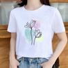 Womens Trendy Short Sleeve Tshirt Cartoon Plant Beach Print Casual Graphic Regular Fit Womens Clothing Fashion T Shirts