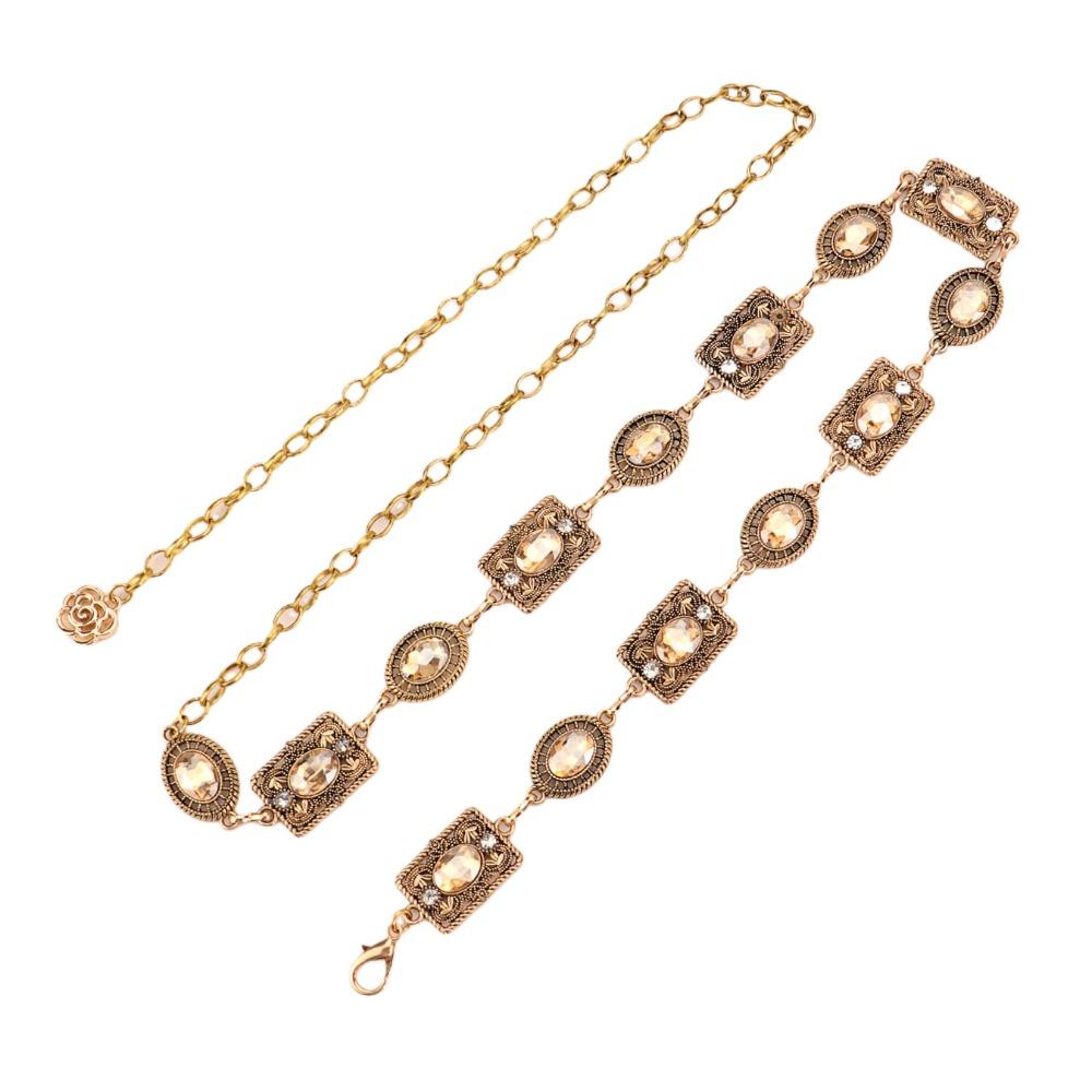 Metal Rhinestone Belly Belts Colorful Y2K Waistband Retro Women Waist Chain  Decorative Jeans