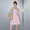 unifree Women's Plaid A-Line Strappy Summer Dress