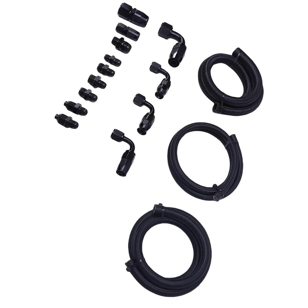 Servopumpe Slangekoblingssett Rustfritt Stål Nylon Universalt Styreslange Tilkoblingssett for Fjernbeholder