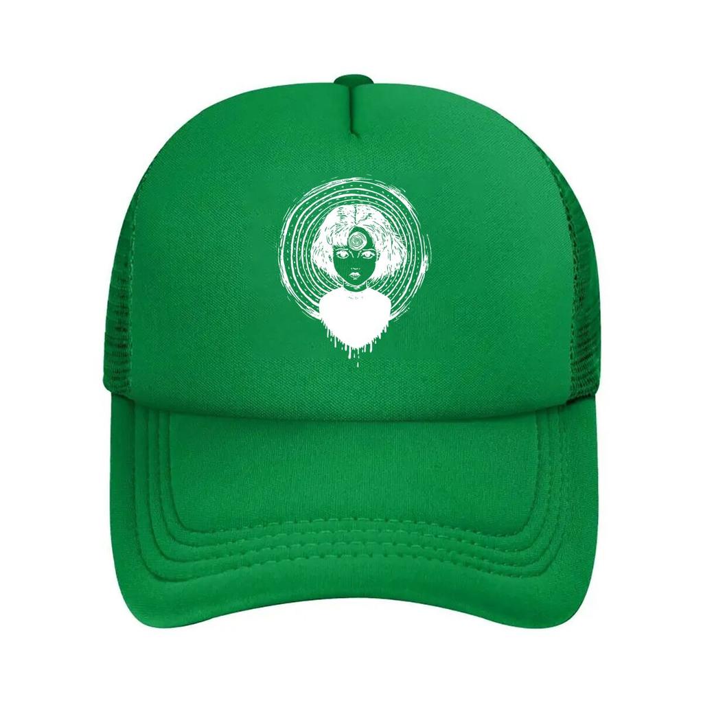 Surreal Girl with Spiral Eye Graphic Mesh Baseball Cap Casual Hat Outdoor  For Womens Unisex FeUnisex