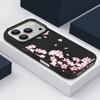 Pink Peach Blossoms Floral Pattern Case For iPhone 17 Pro Max Funda iPhone 16 Pro Max 15 14 13 12 11 Air 16E Leather Texture Silicone Cover