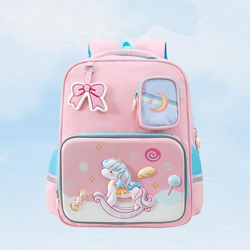 Little Dinosaur Boys and Girls Backpack - Cute Small Horse Large-capacity Student Schoolbag Children's Backpack