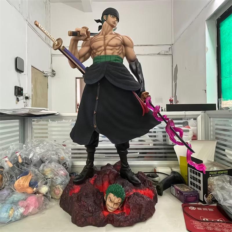 One Piece 73cm Gk Platform Club Super-Large Shoulder Knife Thrawn Double-Headed Carving Scene Statue Boxed Hand-Made Figure