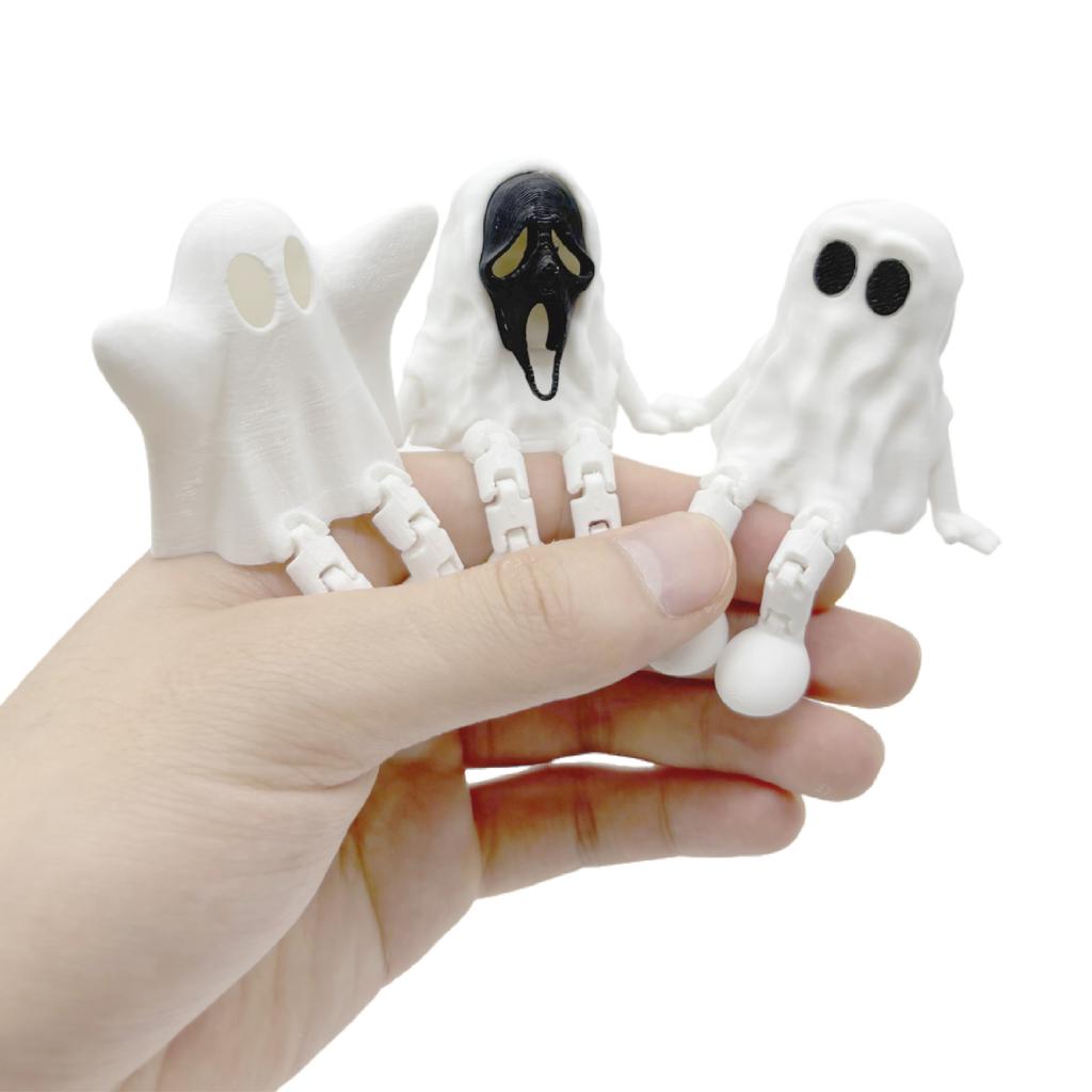 3D Print Halloween Ghost Ornament Figurines Ghost Festival Party Decoration Joint Movable Ornament Mini Scene Model Miniatures