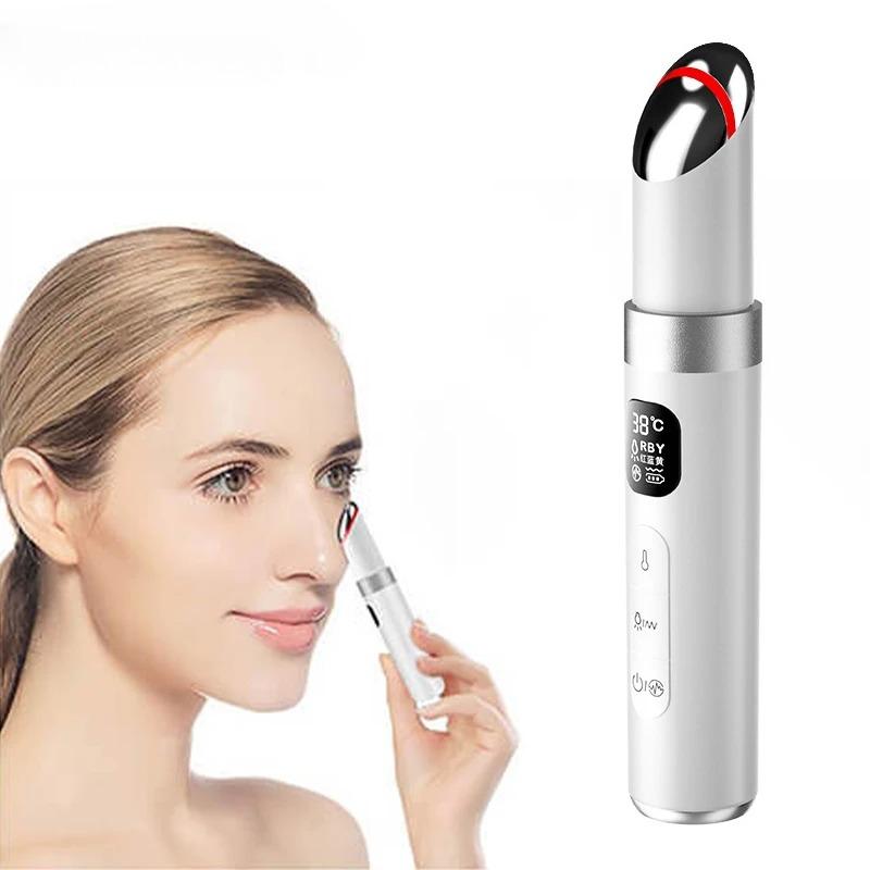 3 Colors Electric Eye Massager Eye Wrinkles Remove Dark Circles Eye Bags Vibration Hot Massage Relax Eyes beauty Instrument