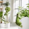 Frog Statue for Flower Pots Planter Climber Statue, Realistic Resin Animal Ornament, Waterproof Small Ponds Figurine Indoor Outdoor Pot Edge