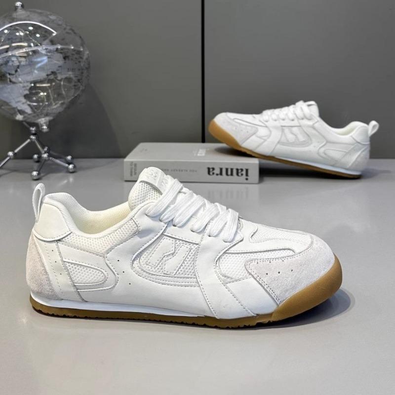 

New spring and summer men s shoes low-top lace-up mesh white shoes men s versatile soft-soled breathable casual trendy shoes 39