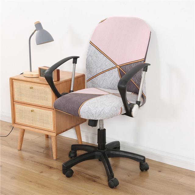 

Geometry Computer Seat Cover Spandex Stretch Printed Office Seat Protective Covers Anti -Dirty Removable Machine Washable Armchair Seat 1 piece