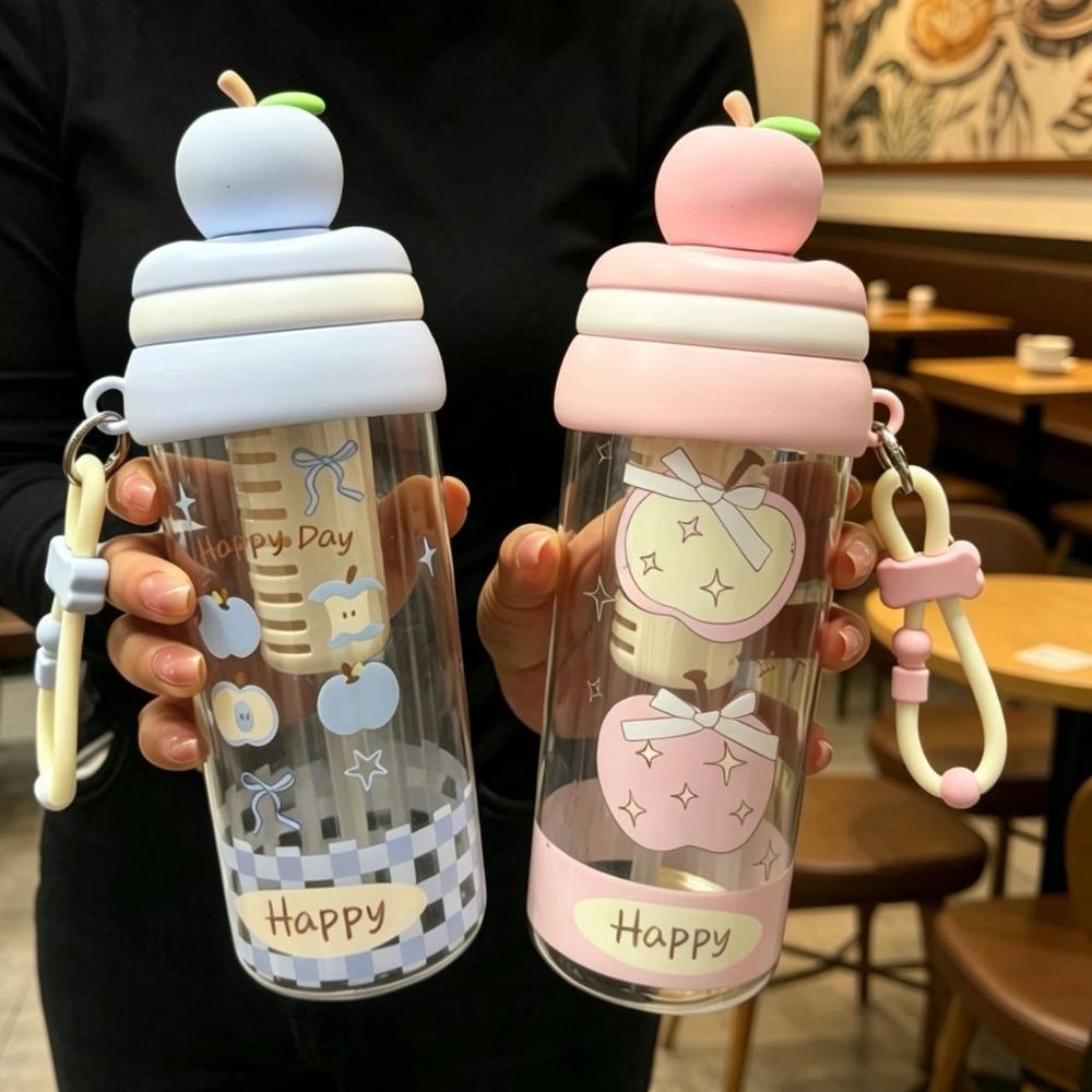 with Lanyard Student Water Bottle 750ml Portable Water Cup For Girls School Use