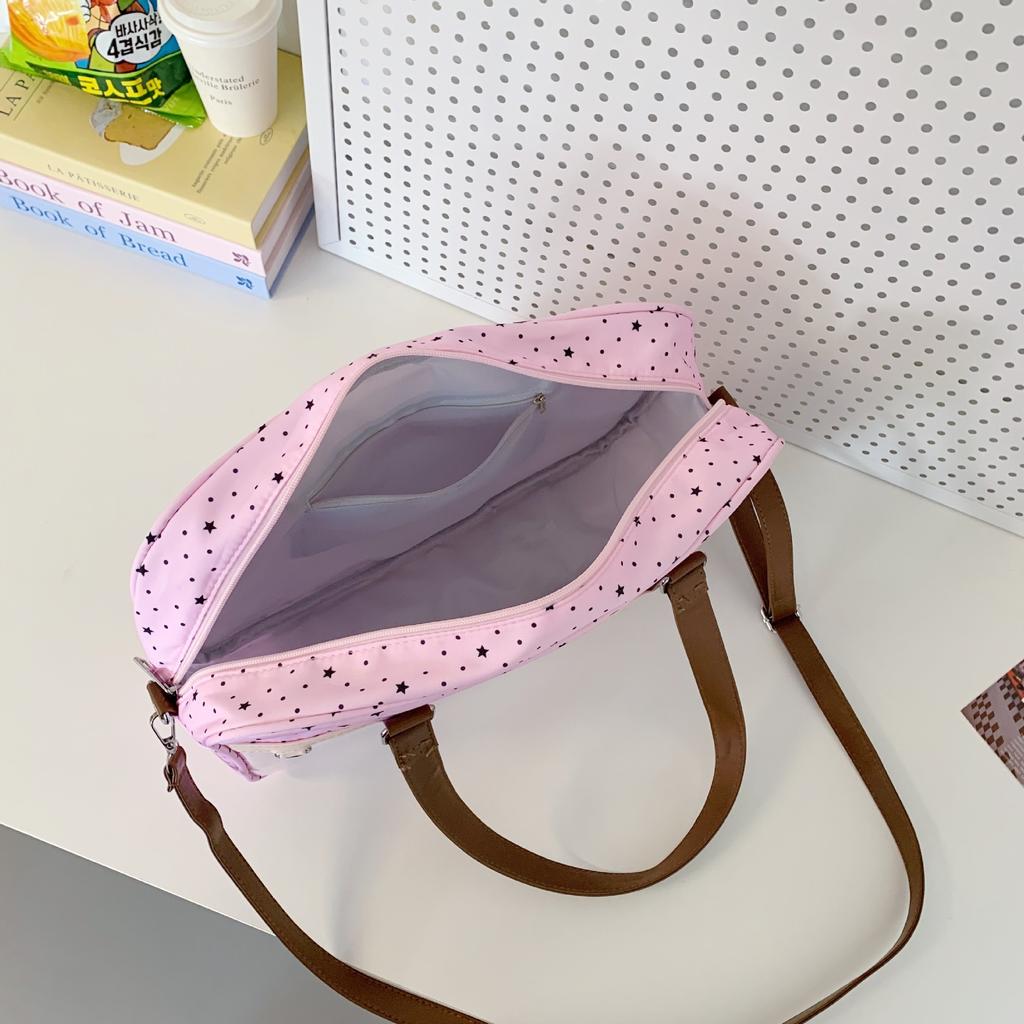 Y2k DIY Badge Display Shoulder Bag Cute Large Capacity Lace Ita Bag Lolita Girls Transparent Pocket Casual Polka Dot Handbag