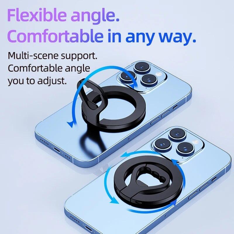 2 In 1 Magnetic Cell Phone Ring Holder Stand Bottle Opener Kickstand For MacSafe iPhone 15 14 13 12 Desktop Mobile Bracket Mount