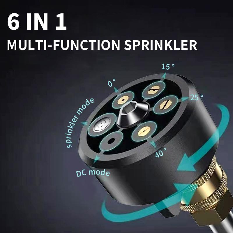 6 In 1 200 Bar Adjustable Nozzle For 1/4inch High Pressure Cordless Washer Cleaner Water Gun Parts Hose Nozzle Plastic