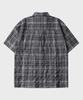 LEIRE Vintage Wrinkle Check Short Sleeve Shirt [Charcoal]