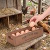 Open-Top Lid Egg Storage Box Rustic Egg Display Crates Durable Wood Egg Case  Farmhouse Use
