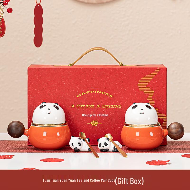 Premium Ceramic Tea Infuser Couples Mug Gift Set