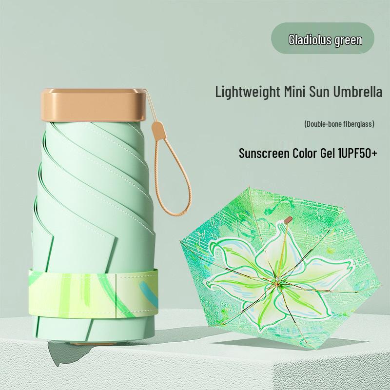Women's Mini Anti-UV Sunshade Umbrella - Portable, Dual-Use for Sunny & Rainy Days