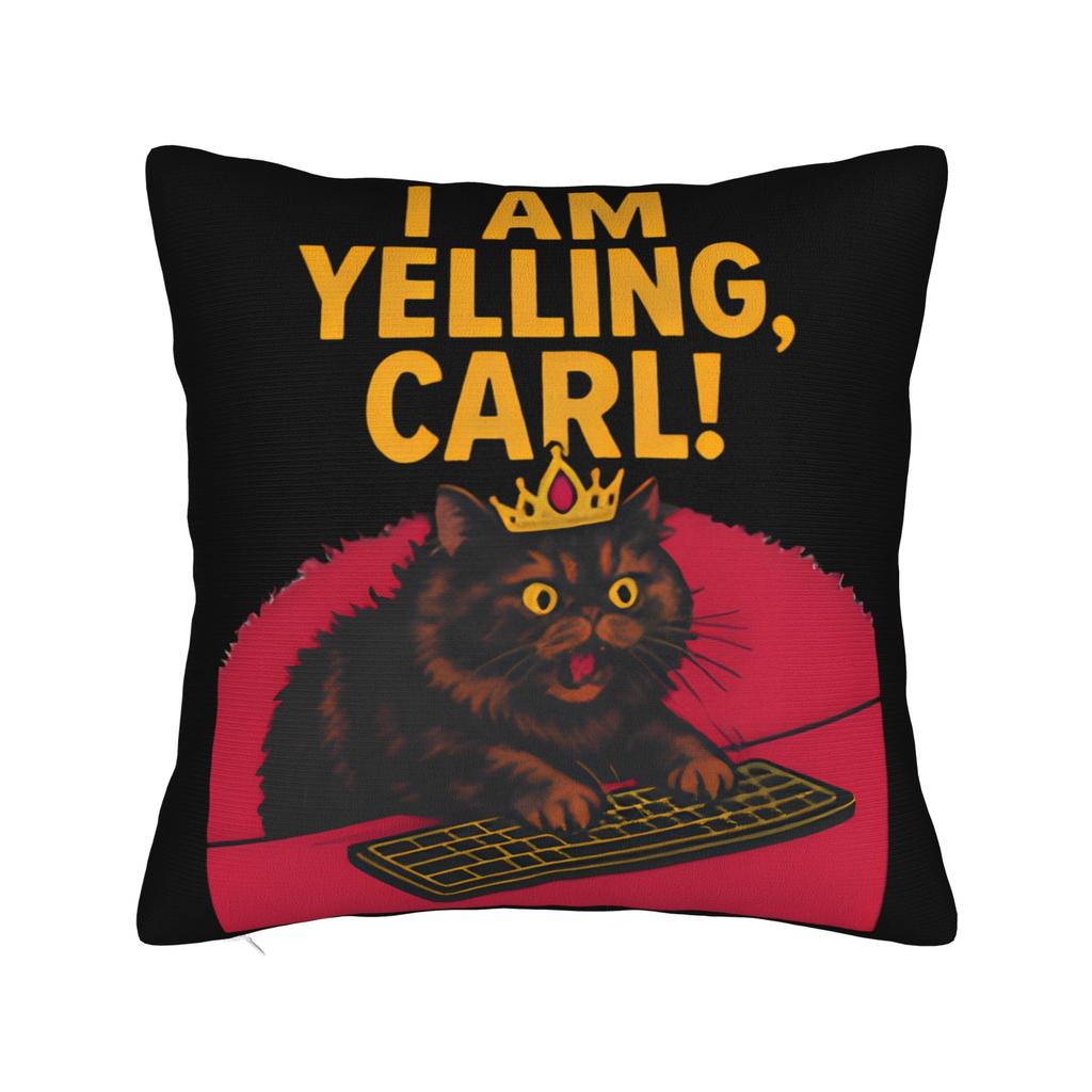 I Am Yelling Carl Donut Cat Meme Pillow Case Funny Pillow Cover Soft Pillowcases For Living Room Chair