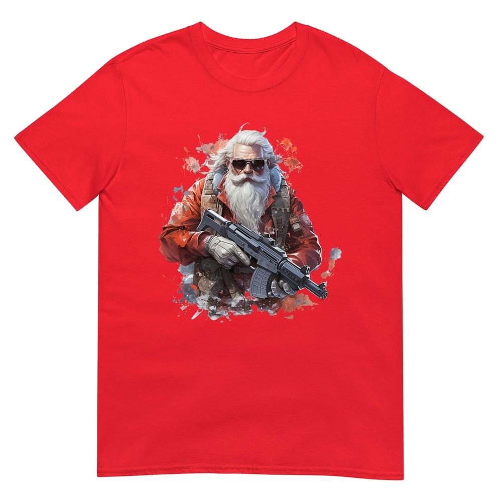 Santa Claus With A Machine Gun For Gun Lovers TShirt S