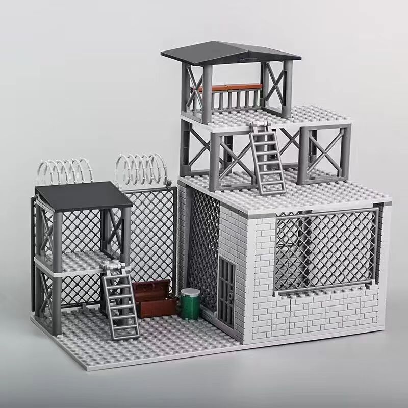 High-Quality Children'S High-Quality Building High-Quality Block Play sets Army style High-Quality Base High-Quality Prison Building design