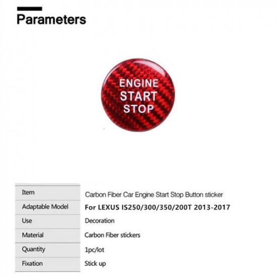 1X High Quality of Carbon Fiber Car Ide Start Button Sticker For LEXUS IS250