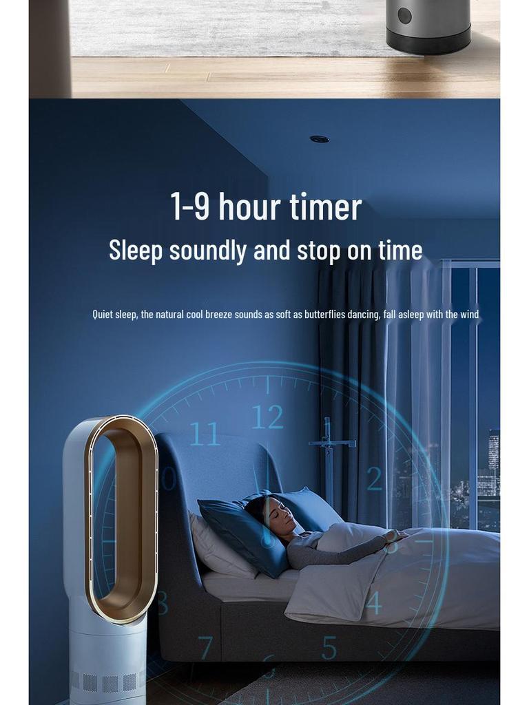 Bladeless Smart Standing Fan – Silent Air Circulation Electric Floor Fan for Home