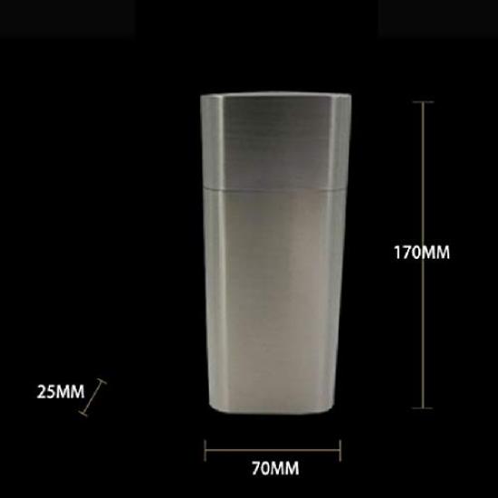 Bestler Skittle Bottle 2oz Portable Whiskey Bottle Flask Cigar Case for 2 Cigars FLAT