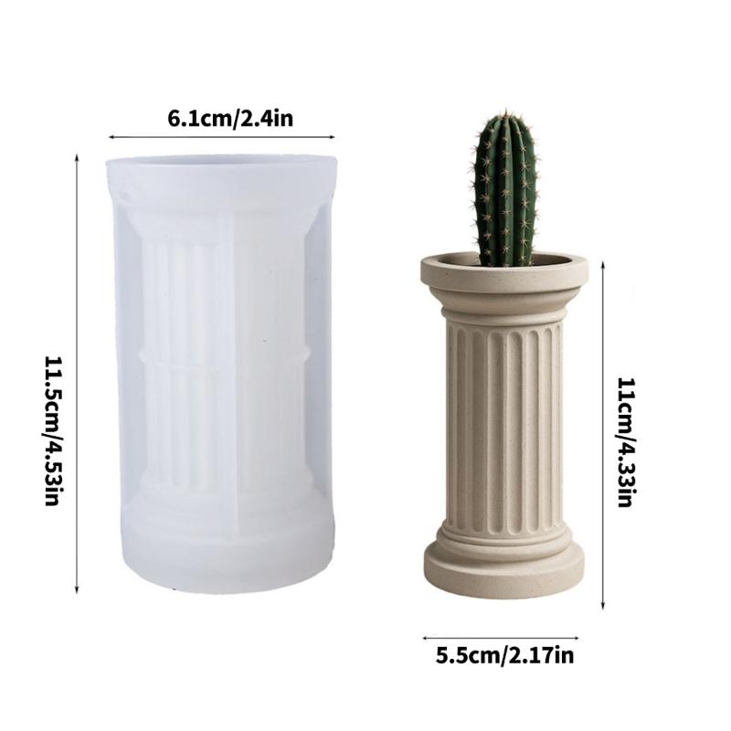 Versatile Silicone Mold Making Roman Column Planter Suitable for Crafts Jewelry Boxes Candle Holders Home Garden Use