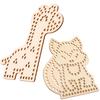 Wooden Montessori Teaching Aid Animals Wearing Rope Games Children's Early Education Thinking Training Board Educational Toys