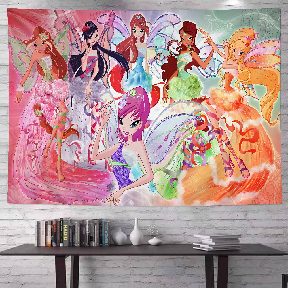 GirlWWinx Catoon Clubs Hanging Bohemian Tapestry Indian Buddha Wall Decoration Witchcraft Bohemian Hippie Cheap Hippie Wall Ha