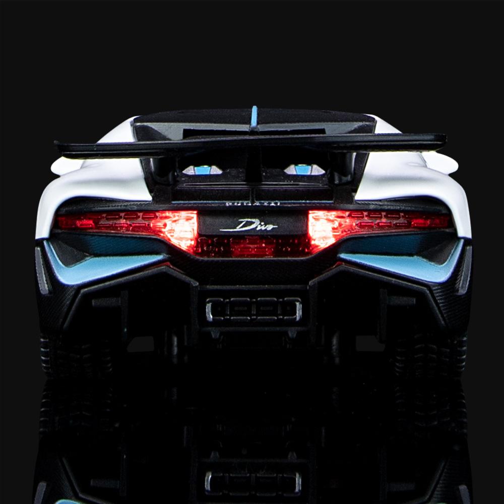 Model auta Bugatti Divo Diecast v mierke 1/32, sťahovacie autíčko so zvukom a svetlom pre deti Batoľatá Chlapci Dievčatá Darčeková kolekcia