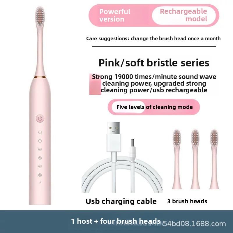 Soft-bristled Toothbrush, Tooth Flusher, Rechargeable, Fully Automatic, Universal Electric Toothbrush for Adults and Children, Ultrasonic.