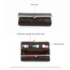 CONTACTS Federmäppchen aus Vollnarbenleder mit Kussverschluss Stifteetui Vintage Sonnenbrillenhalter Brillenetui Kleine Kosmetiktasche Reise-Organizer-Tasche