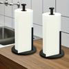 Premium Stainless Steel Paper Towel Holder - Silver Kitchen Roll Dispenser with Weighted Base for Countertop Organized Storage