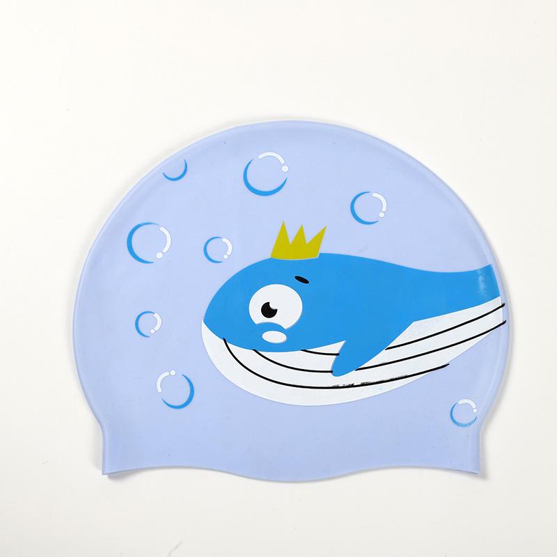Dinosaur Kids' Waterproof Silicone Swim Cap – Comfortable Fit, Ear & Hair Protection, Cute Cartoon Design for Boys & Girls