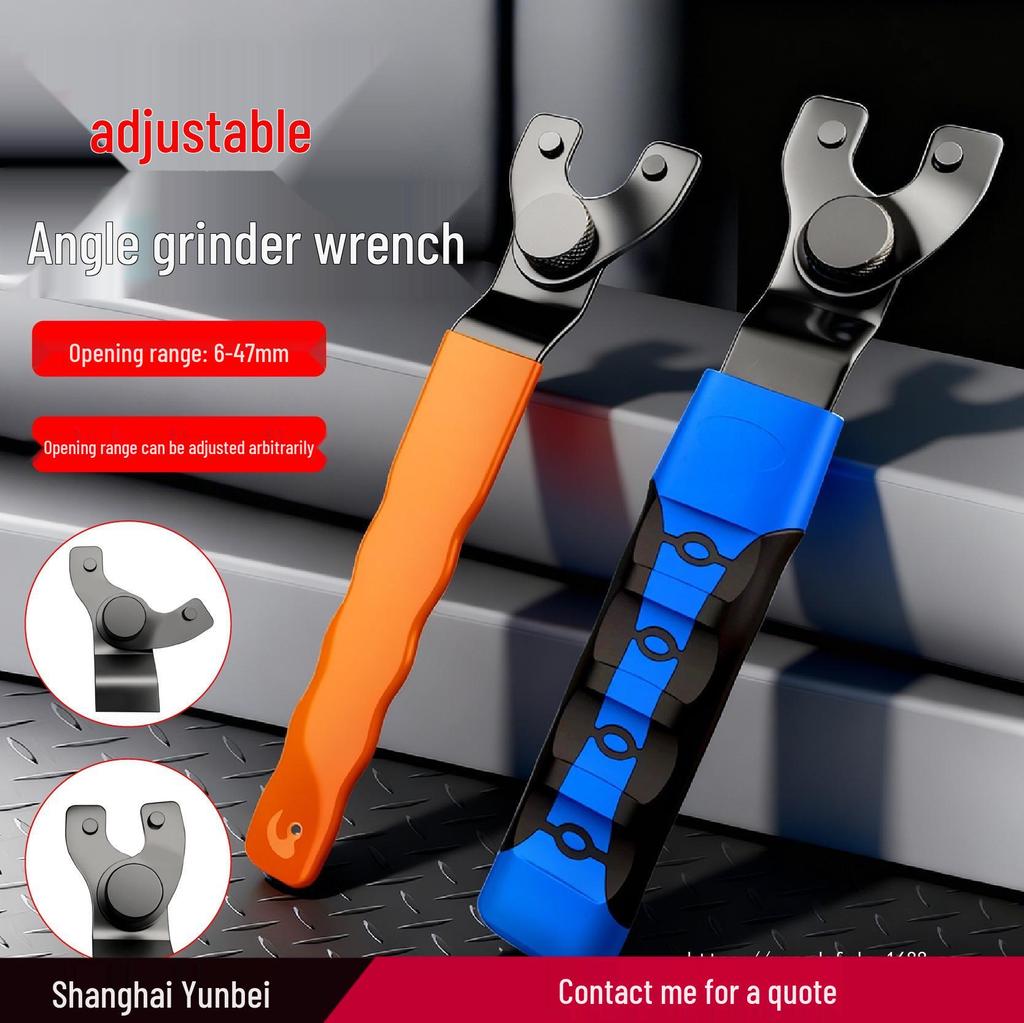 Adjustable Two-Jaw Angle Grinder Wrench & Multifunctional Flange Disassembly Tool for Grinding and Sanding Discs
