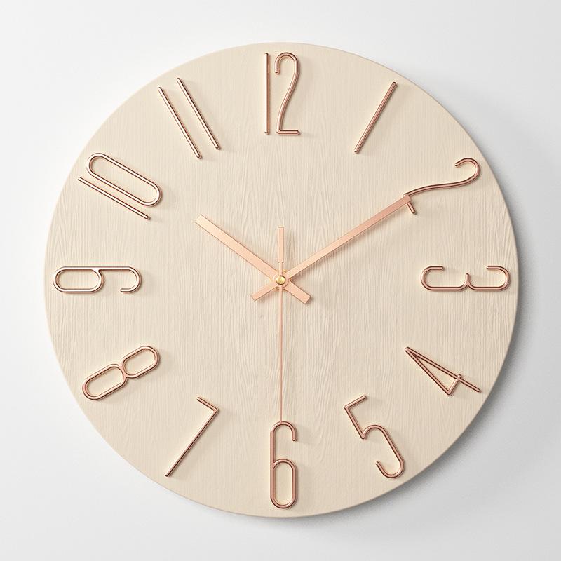 12-inch 30CM Plastic Spanish Wall Clock, No Glass, Light Luxury Decorative Design.