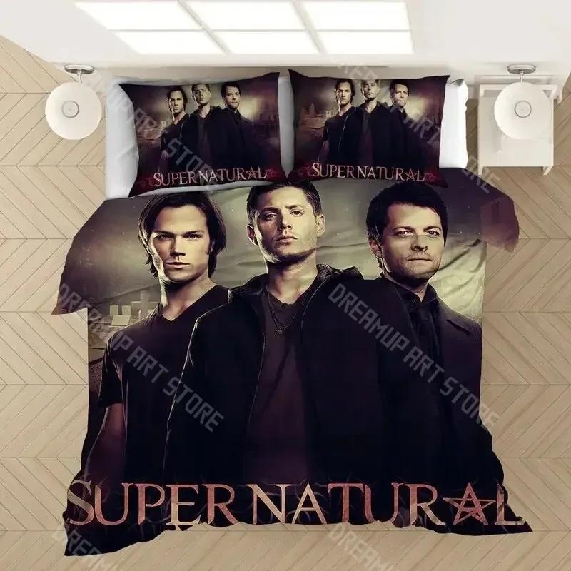 3D-print Populär TV-serie Supernatural Sängkläder Set Täcke 3D-print Lyxigt Påslakan Set Hemtextil Dekoration Queen King Enkel